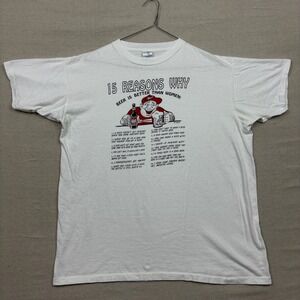 Vintage 15 Reasons Why Beer is Better Than Women Graphic Shirt XL Single Stitch